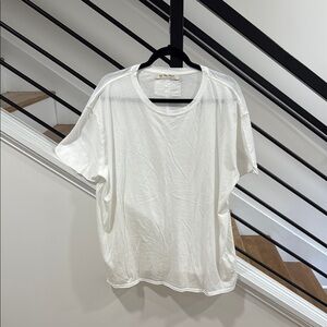 Free People White Short Sleeve Tee Relaxed Fit